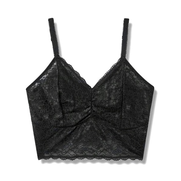 torrid Other - Torrid Lace Bralette Black Longline Unlined Plus SZ 4X Sexy Semi Sheer Scalloped